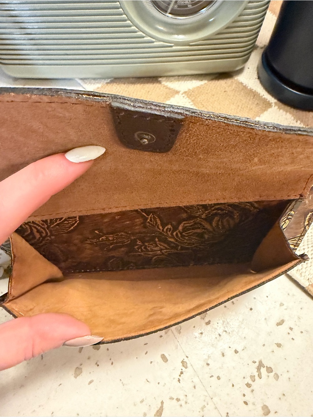 Patricia Nash Azario Tooled Leather Crossbody Clutch - Picture 4 of 10